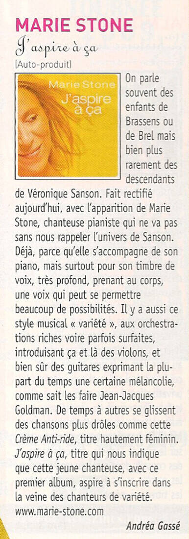 Article dans Francofans - 2008